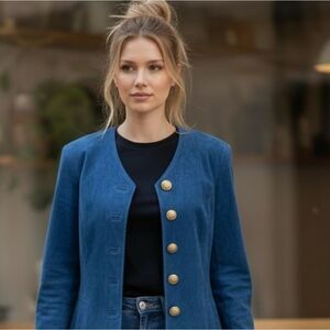 Vintage Suede Danier Peacock Blue Blazer